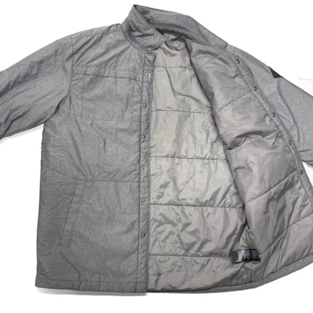 The North Face Lefferts Shacket Shirt Jacket Mens Medium Snap Button Gray Hiking